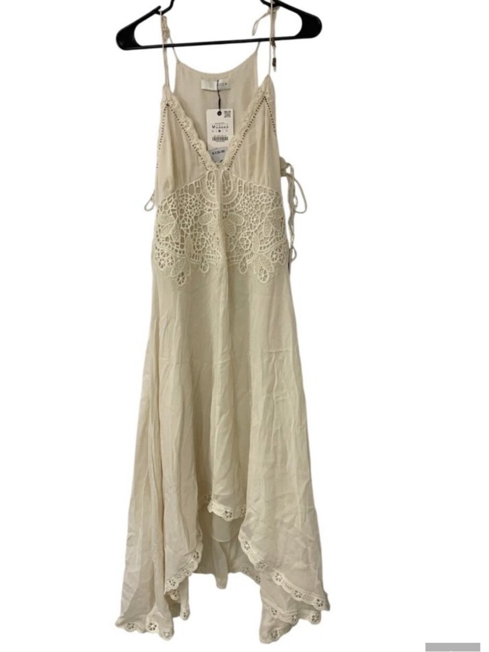Zara Off-White Lace-Detail Slip Dress - Picture 2 of 6